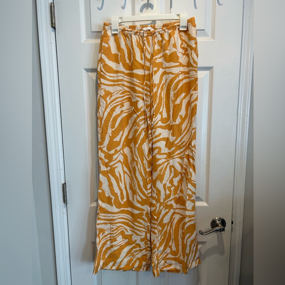 Orange and White Zebra Print Pants